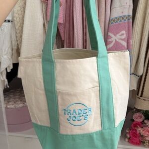 100% AUTHENTIC Trader Joe’s Mini Pastel Tote Mint Green
